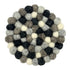 Felt Ball Round Coasters - Multi-Grey - Set of 4
