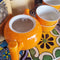 Herbal Orange Teapot Set - Pot with Four Cups