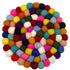Felt Ball Round Placemat - Multi-Colour