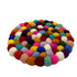 Felt Ball Round Placemat - Multi-Colour