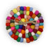 Felt Ball Round Coasters - Multi-Colour - Set of 4