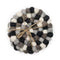 Felt Ball Round Coasters - Multi-Grey - Set of 4