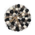 Felt Ball Round Coasters - Multi-Grey - Set of 4