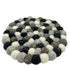Felt Ball Round Placemat- Multi-Grey