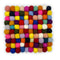 Felt Ball Square Placemat - Multi-Colour