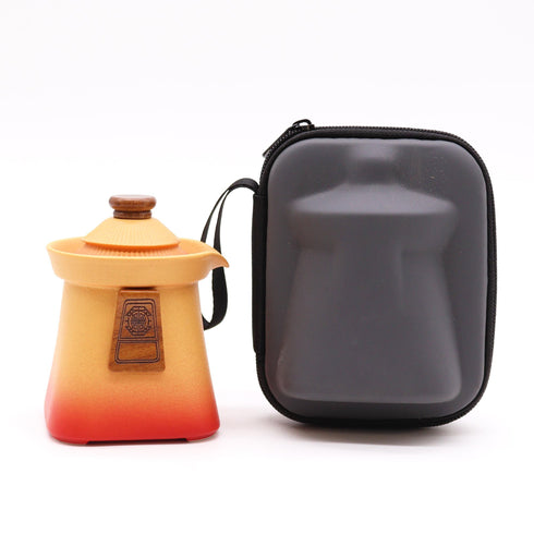 Temple Teapot Set with Three Cups - Orange Earth
