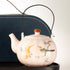 Travel Teapot Set with Four Cups - Pink Vintage Pumpkin Style