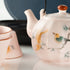 Travel Teapot Set with Four Cups - Pink Vintage Pumpkin Style