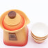 Temple Teapot Set with Three Cups - Orange Earth