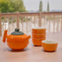 Herbal Orange Teapot Set - Pot with Four Cups