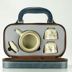 Travel Teapot Set & Two Cups - Blue Bird Qing Dynasty