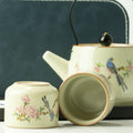 Travel Teapot Set & Two Cups - Blue Bird Qing Dynasty