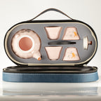 Travel Teapot Set & Four Cups - Pink Vintage Pumpkin Style