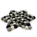 Felt Ball Star Centre Mat - Multi Grey Colour
