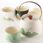 Thousand Miles - Tea Set - Four Cups - Ceremonial Cloth & Bamboo Grip